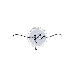 QC signature logo template vector