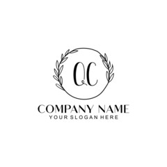 QC Beauty vector initial logo