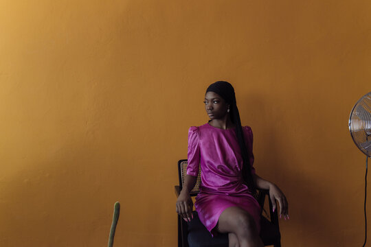 portrait of a girl in an evening dress