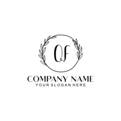 QF Beauty vector initial logo