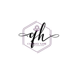 QH signature logo template vector