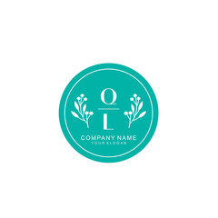 QL Beauty vector initial logo