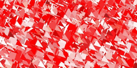 Light red, yellow vector pattern with polygonal shapes.