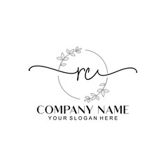 RC signature logo template vector