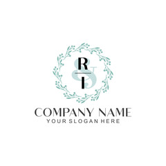 RI Beauty vector initial logo