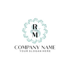 RM Beauty vector initial logo