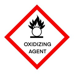 Oxidizing agent symbol is used to warn of hazard