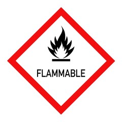 The flammable symbol is used to warn of hazards - obrazy, fototapety, plakaty