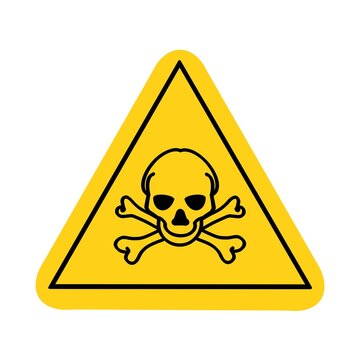 Toxic  symbol is used to warn of hazards