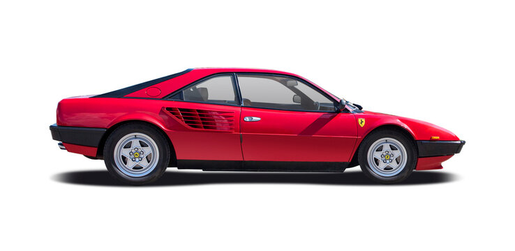 Ferrari mondial car side view isolated on white background, 13 September 2015, Thessaloniki, Greece	