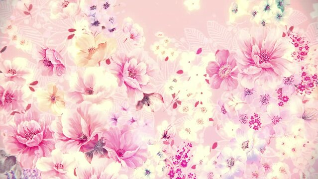 Watercolor rose flower peony flower butterfly flower stripe swallow