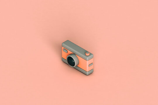 a pink and grey camera