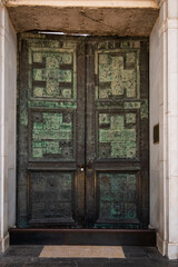 Old door inside the Umayyad Mosque, also known as the Great Mosque of Damascus