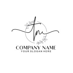 TN signature logo template vector