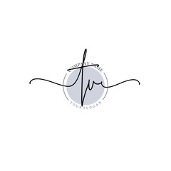 Obraz premium TV signature logo template vector