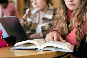 Close Up Of College Student Reading