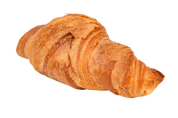 French croissant with cherry jam filling isolated on the white background