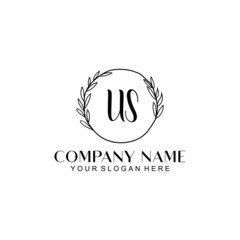US Beauty vector initial logo