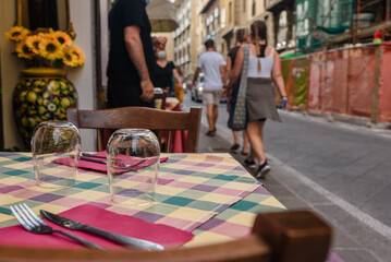 Anonymous tourists on a street