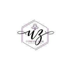 UZ signature logo template vector