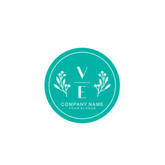 VE Beauty vector initial logo