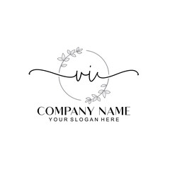 VI signature logo template vector