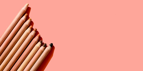 skin colored pencils in web banner format