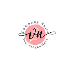 VN signature logo template vector