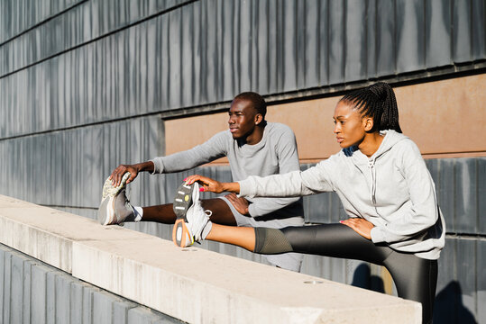 Active Couple Doing Fitness Outdoors