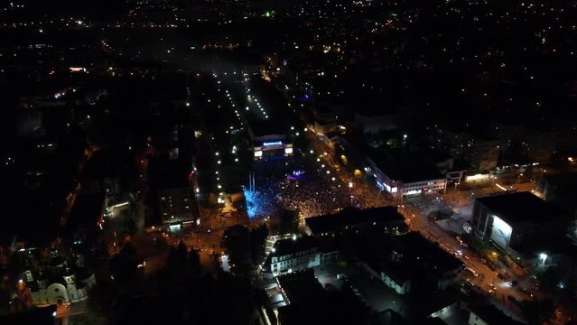 Celebration for the city of Urkaina Rivne. Many people 