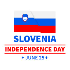 Slovenia Independence,  Day typography poster. Slovenian holiday celebrated on June 25. Vector template for banner, greeting card, flyer, etc