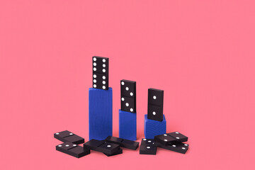 Сolored cubes and domino over it