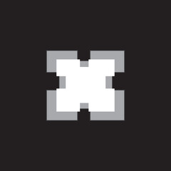 Obraz premium Black background letter X logo icon Free Vector