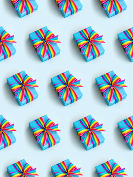 Rainbow Gift Box Seamless Pattern