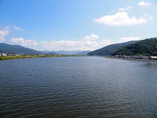 旧北上川 - 石巻大橋から上流側2016年8月13日