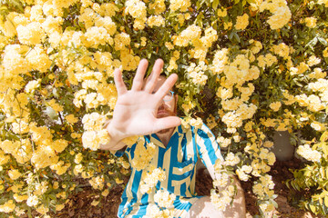 Man with outstretched hand