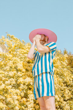 Man with flowers