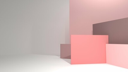 Abstract background. Demonstration podium. Rectangular display stand. 3d render.