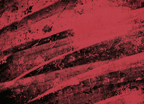 Red Black Background Texture Of Rough Brushed Paint. Digital Illustration Imitating Texture Backgrounds.