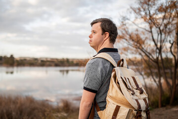 Portrait of man with down syndrome