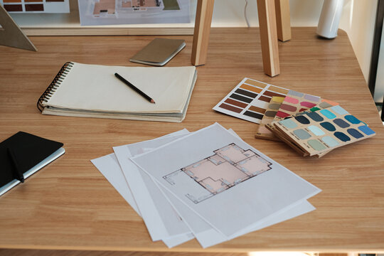 Designer tabletop at workspace 