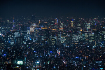 Fototapeta na wymiar 東京都 東京スカイツリー展望台（展望回廊）から見る丸の内方面の夜景