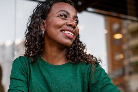 Portrait of black woman smiling