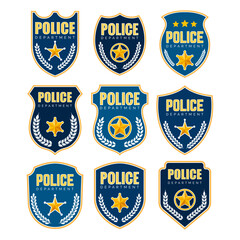 Police emblem badge collection vector