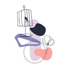 Abstract colorful shapes and decoration elements . Minimal contemporary art print. Design for T-shirts, posters, labels, media and social media covers. Vector geometric illustration