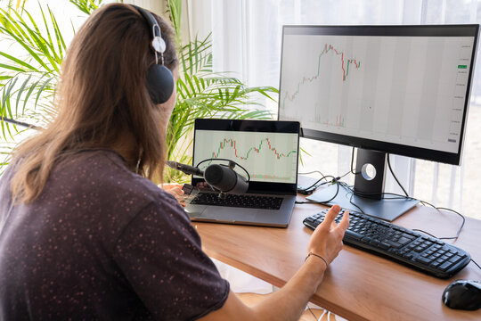 Male Investor Recording Podcast 