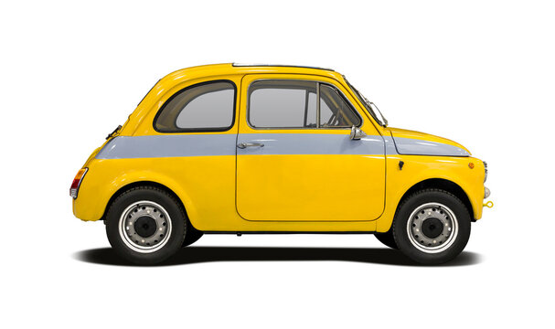 Fiat 695 SS abarth classic side view isolated on white background, 10 September 2015, Thessaloniki, Greece