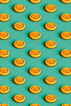 pattern of many abstract bitcoins