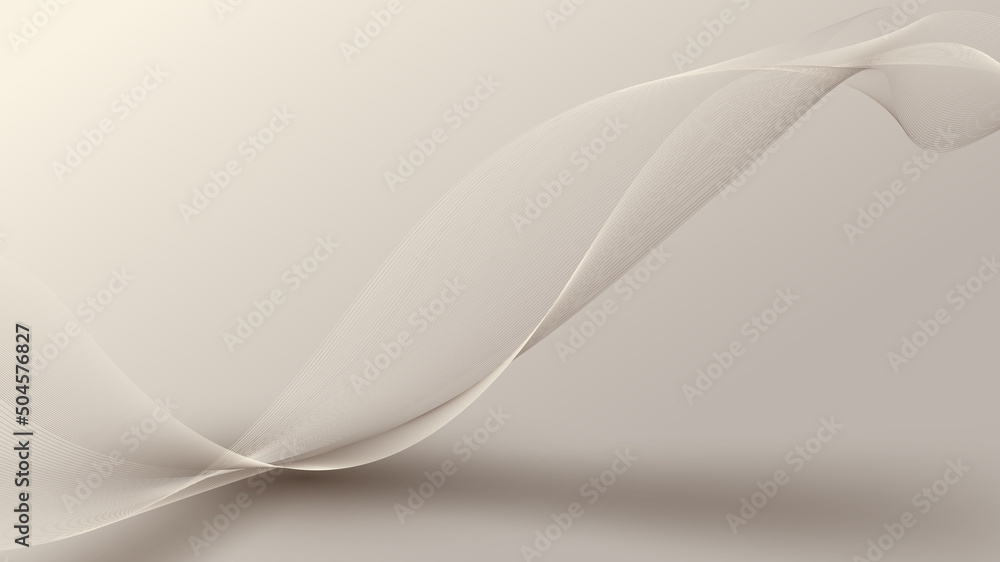 Poster abstract background 3d elegant soft brown wave lines with light and shade luxury style