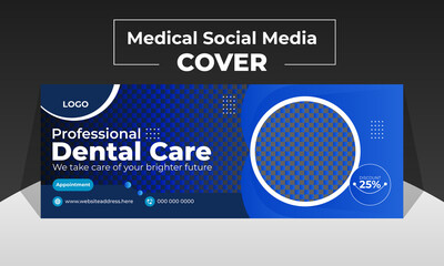 Modern social media cover design template for facebook profile banner dental care medical clinic doctor

 - obrazy, fototapety, plakaty